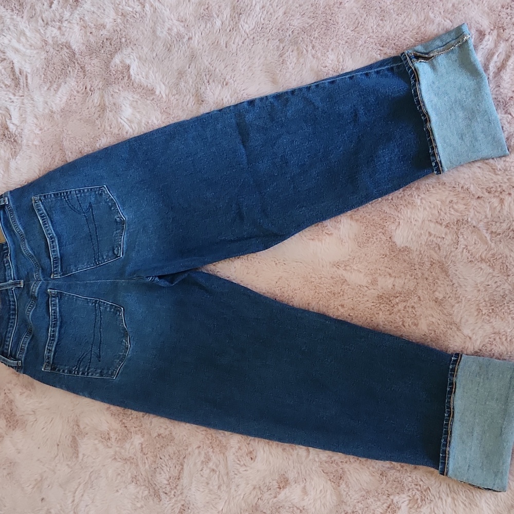 American Eagle Outfitters Deepest Azure Super High-waisted Baggy Straight Jeans - Picture 3 of 5